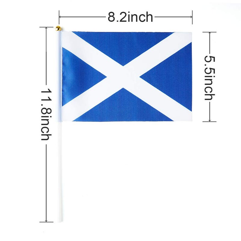 mflagperft Scotland Flag Scottish Flag, Small Mini Handheld Scotland Flags on Stick, Ideal for Party Parades Sports Events Patriotic Festival Decorations - Image 3